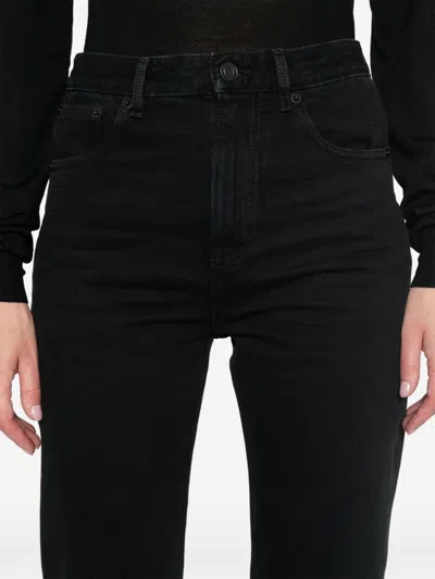 Saint Laurent Black Satin Loose Trousers In Multicolor