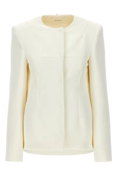 Sportmax Fitted Silhouette Single-breasted Jacket In White