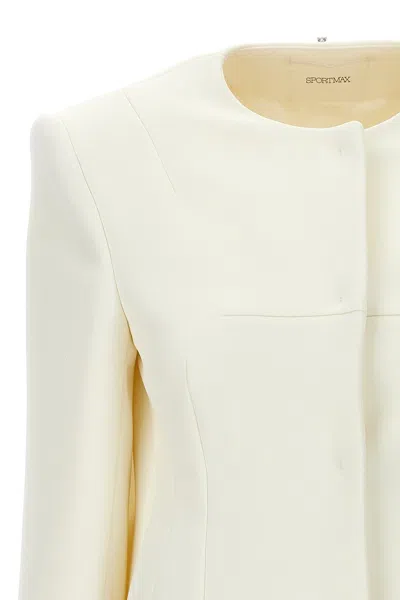 Sportmax Fitted Silhouette Single-breasted Jacket In White