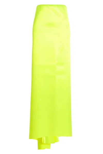 Sportmax Yellow Bustle Maxi Skirt In Yellow