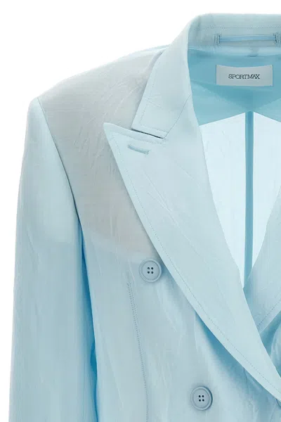 Sportmax Zelig Crinkled-finish Blazer In Blue
