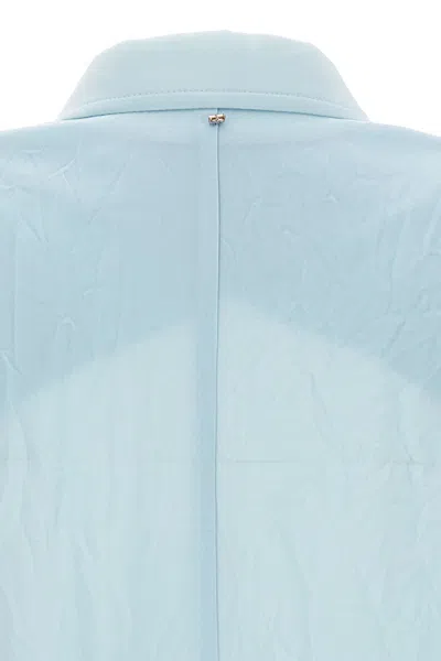 Sportmax Zelig Crinkled-finish Blazer In Blue
