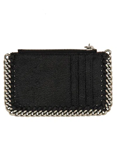 Stella Mccartney Falabella Zip Cardholder In Black