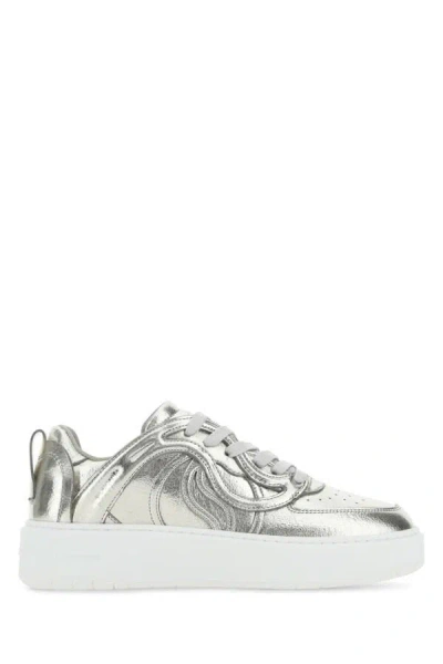 Stella Mccartney Qr Code Tongue Cupsole Sneakers In Silver