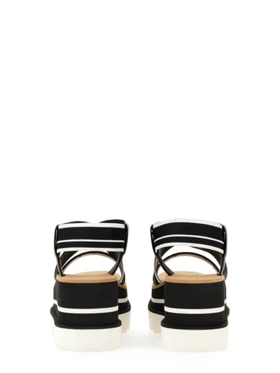 Stella Mccartney Womens Criss-cross Knit Platform Sandals In Black