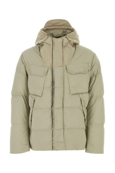 Ten C Nylon Quilted Hooded Jacket With Multiple Pockets In Brown