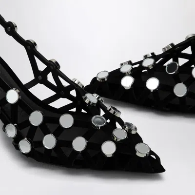 Shop Attico The  Black Grid Slingback Women