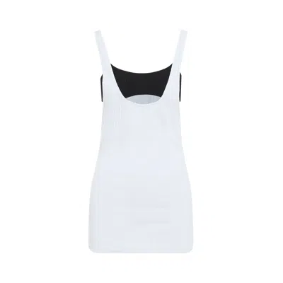 Attico Light Blue Flat Ribbed Tank Top In Blue