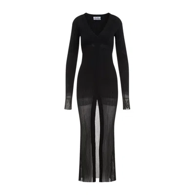 Attico Black Degrade Midi Dress In Black