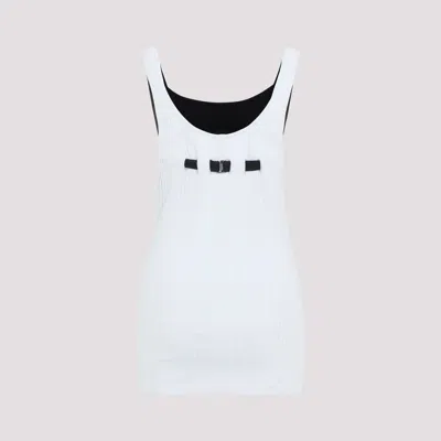 Attico Light Blue Flat Ribbed Tank Top In Blue