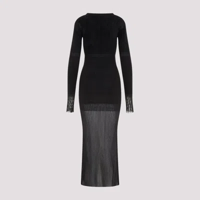 Attico Black Degrade Midi Dress In Black