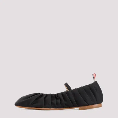 Thom Browne Pleated Ballet Flats In Black