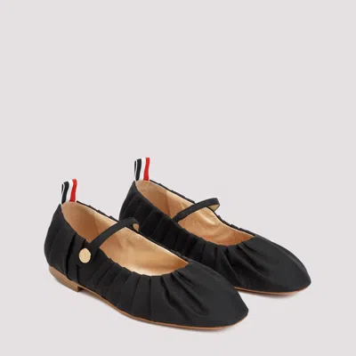 Thom Browne Pleated Ballet Flats In Black