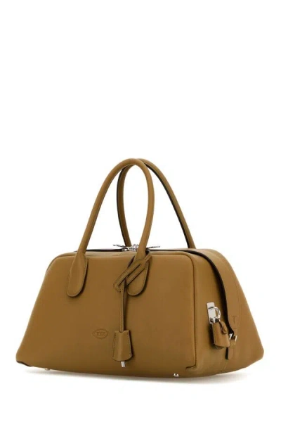 Tod's Women Khaki Leather Medium Darsena Handbag In Green