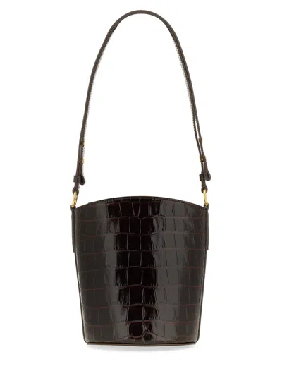 Tom Ford Small Crocodile Bucket Bag With Gold Hardware In Brown