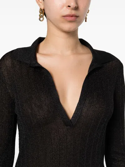 Tom Ford Metallic-threading Knitted Polo Shirt In Multicolor