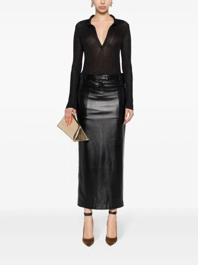 Tom Ford Metallic-threading Knitted Polo Shirt In Multicolor