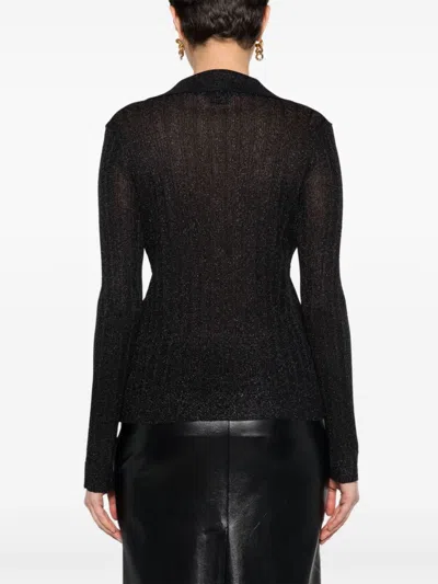 Tom Ford Metallic-threading Knitted Polo Shirt In Multicolor