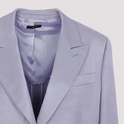 Tom Ford Purple Soft Fluid Twill Boyfriend Jacket In Multicolor