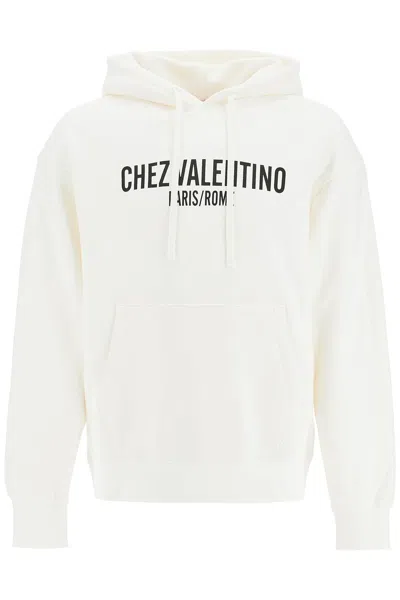 Valentino Chez-print Hoodie In White