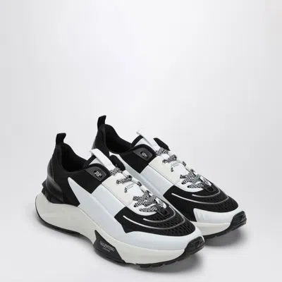Valentino True Act Leather-trimmed Mesh And Rubber Sneakers In Black