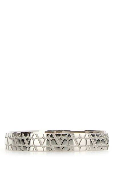 Valentino Garavani Men Silver Metal Vlogo Bracelet In Silver