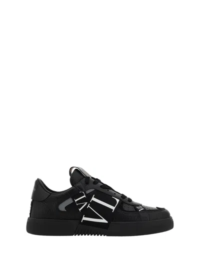 Valentino Garavani Vltn Ribbon Sneakers In Black