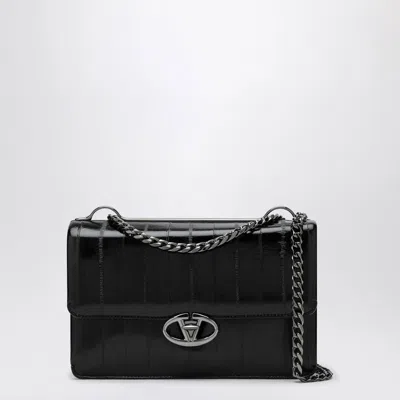 Valentino Garavani Vlogo Medium Shoulder Bag Black Women In Black