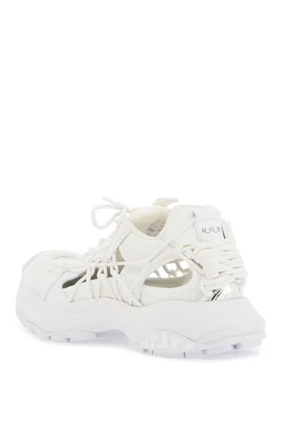 Versace White Sneakers With Panelled Design And Cut-out In White
