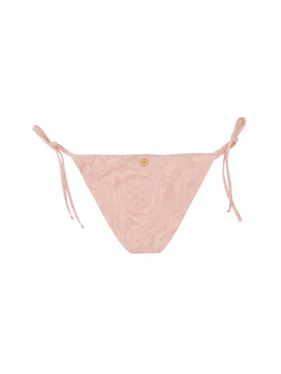 Versace Baroque Print Bikini Bottom In Pink