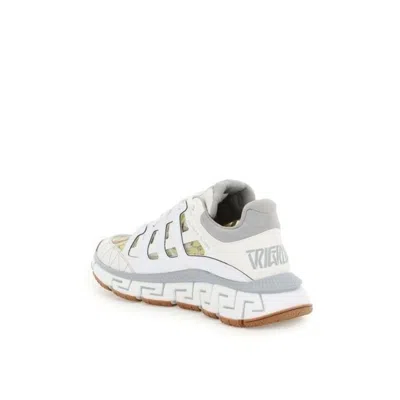 Versace Women White/grey/gold Trigreca Sneakers In White