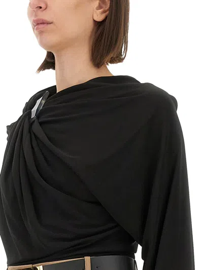 Victoria Beckham Draped Top In Black