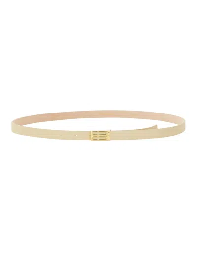 Victoria Beckham Geometric Buckle Belt In Cream