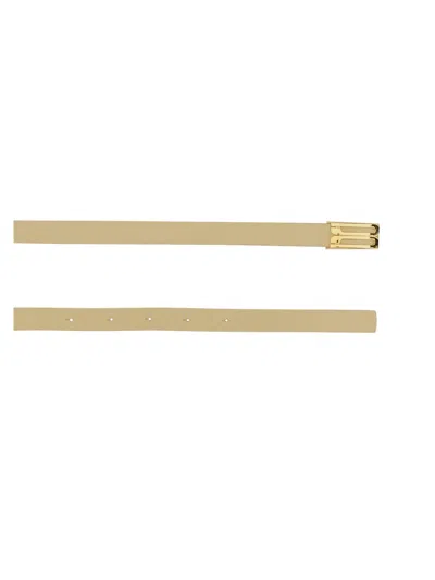 Victoria Beckham Geometric Buckle Belt In Cream