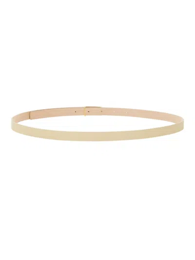 Victoria Beckham Geometric Buckle Belt In Cream