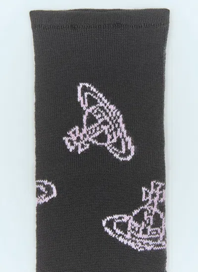 Vivienne Westwood Men Fingerless Orb Gloves In Black