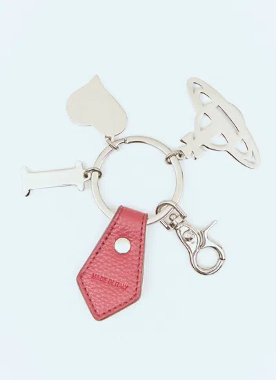 Vivienne Westwood Men I Love Orb Keyring In Red