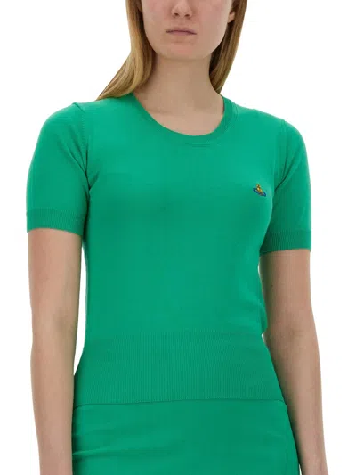 Vivienne Westwood Bea Knitted Top In Green