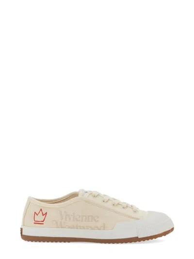 Vivienne Westwood Logo-print Low-top Sneakers In Cream