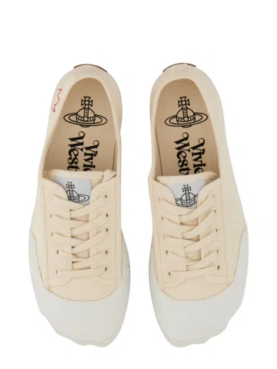 Vivienne Westwood Logo-print Low-top Sneakers In Cream