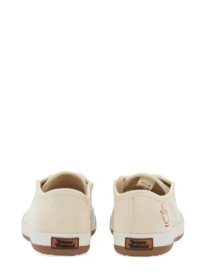 Vivienne Westwood Logo-print Low-top Sneakers In Cream