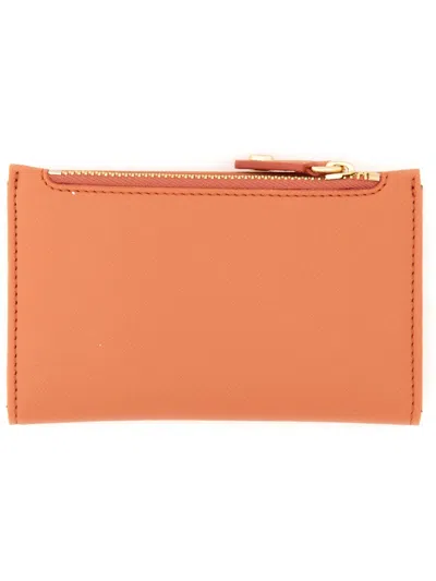 Vivienne Westwood Orange Orb Card Holder With Gold-tone Emblem In Orange