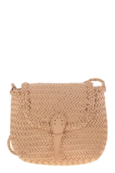 Dragon Diffusion Mini City Bag - Woven Leather Bag In Pink