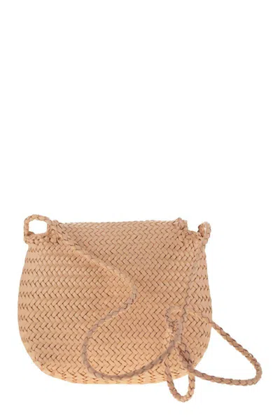 Dragon Diffusion Mini City Bag - Woven Leather Bag In Pink