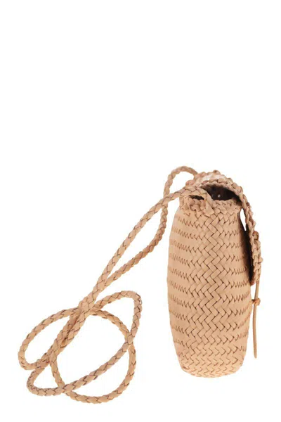 Dragon Diffusion Mini City Bag - Woven Leather Bag In Pink