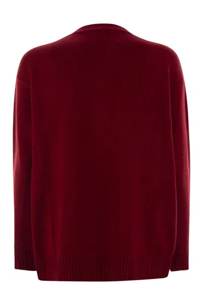 Max Mara Fido - Monogram Pullover In Wool And Cashmere In Red