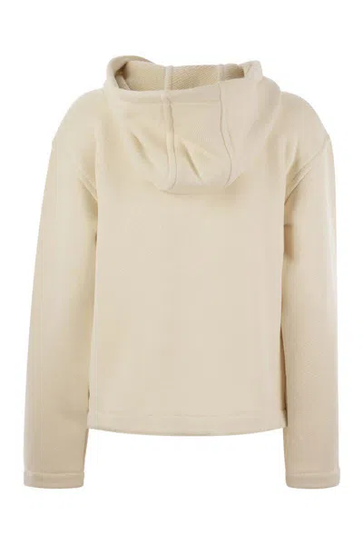 Max Mara Ivory Cotton Blend Gary Sweatshirt In Beige