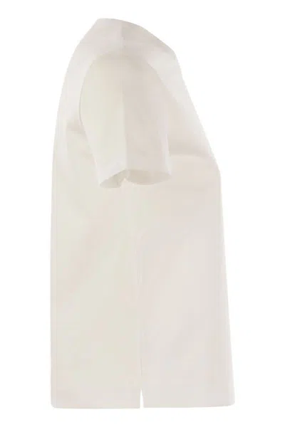 Max Mara Logo Embroidered Crewneck T-shirt In White