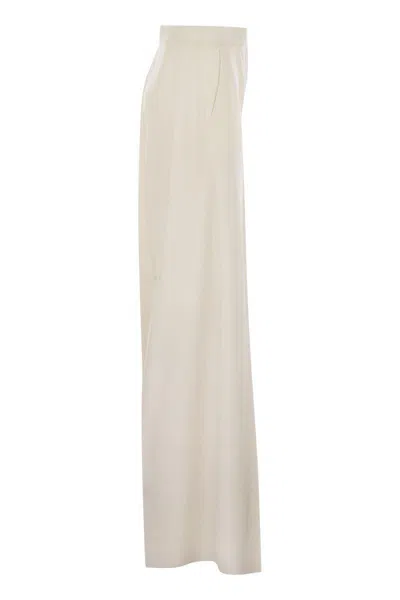 Max Mara Ninfa - Wool Gabardine Trousers In White