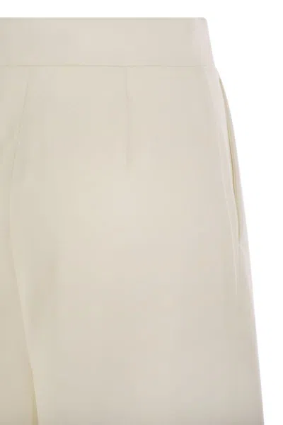 Max Mara Ninfa - Wool Gabardine Trousers In White